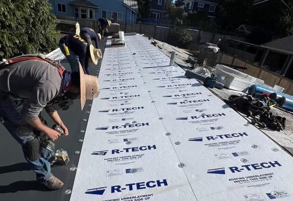 Construction work on roof