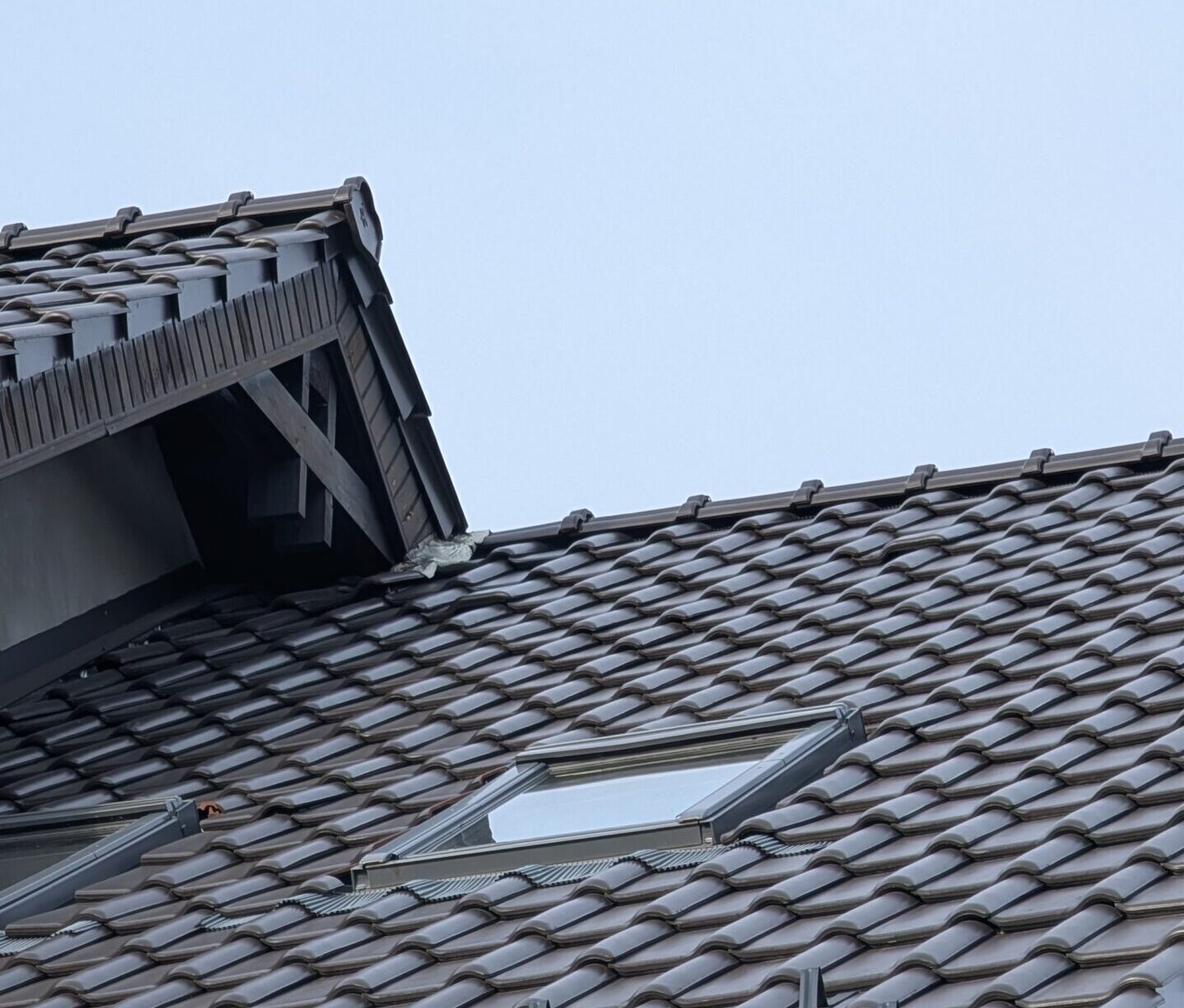 roof with dormer and gutter
